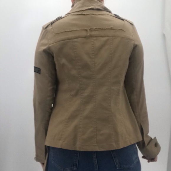 New Vintage Y2K Distressed Deconstructed Army Military Made In Italy Jacket NWT - Picture 6 of 16